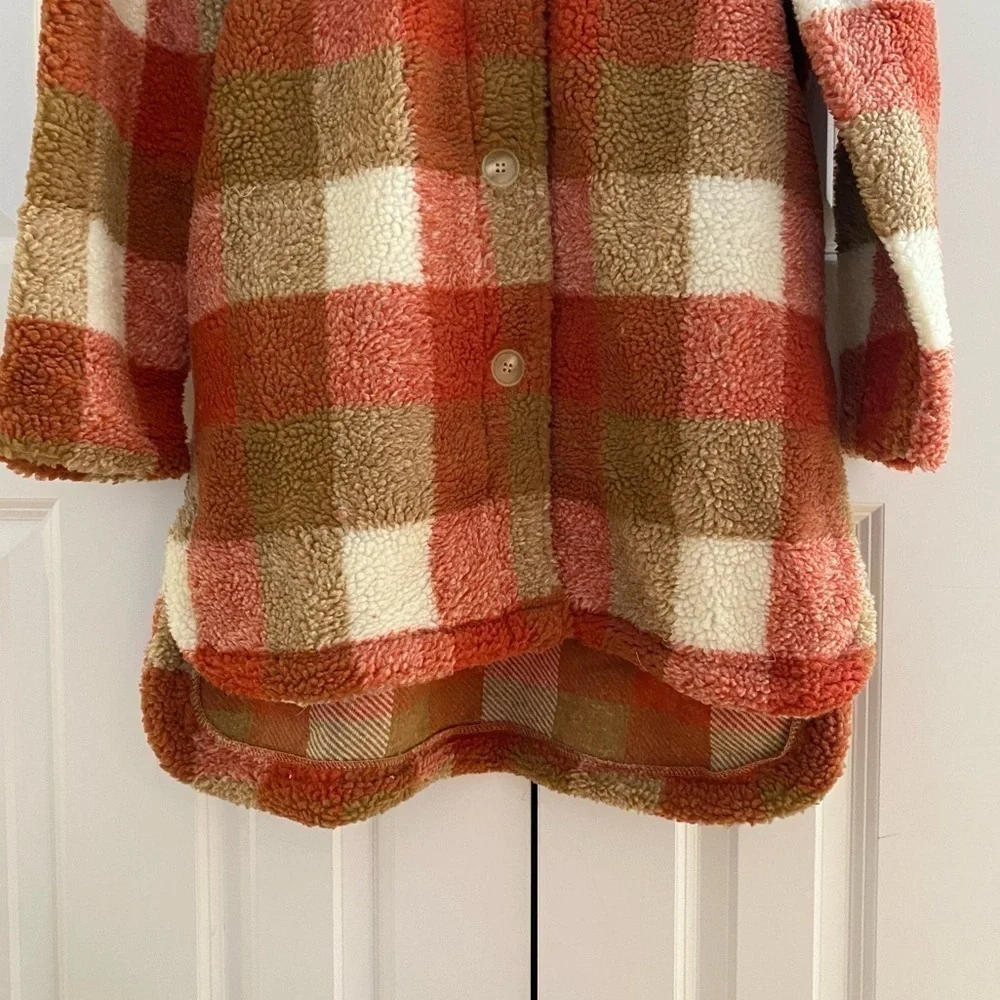 Vigoss Plaid Shirt NWT Faux Shearling Shacket